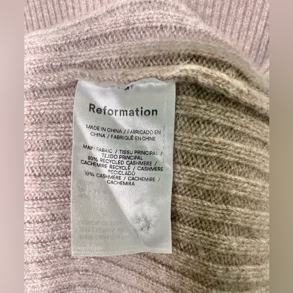 Reformation Fantino Cashmere Collared Cardigan Pullover Sweater Size Large - Picture 6 of 7